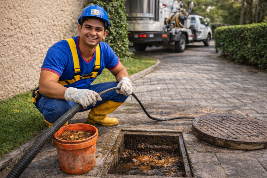 Desentupidora Cotia realizando desentupimento urgente em residência em Cotia