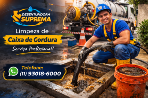 Desentupidora Embu Guaçu limpeza de caixa de gordura