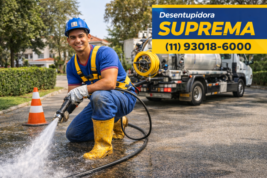 Desentupidora Higienópolis hidrojateamento profissional