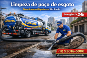 Limpeza de poço de esgoto