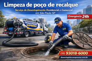 Limpeza de poço de recalque