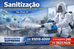 Sanitização (controle e exterminio de bactérias, fungos, e virus)